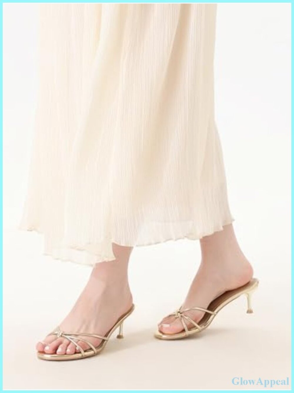 Women's Kitten Heel Mule Sandals Knotted Thong Slip-On Round Open Toe Faux - Picture 5 of 6